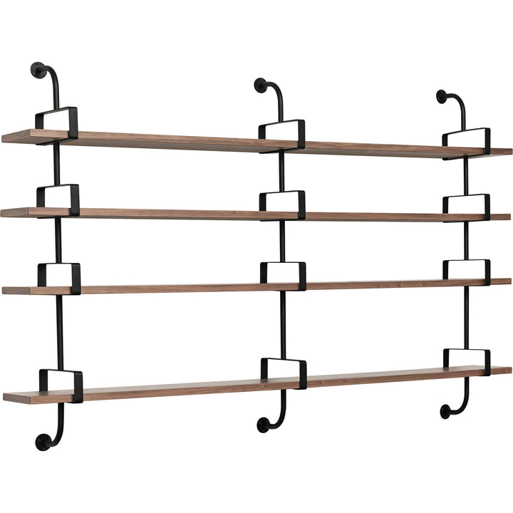 Démon Shelf System - 84.7" - Gubi - Shelving - 1 Shelf/ 84.6" Long (3 stringers) - Black Stained Ash - HORNE