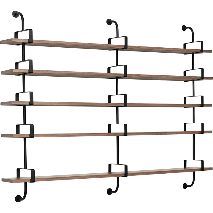 Démon Shelf System - 84.7" - Gubi - Shelving - 1 Shelf/ 84.6" Long (3 stringers) - Black Stained Ash - HORNE