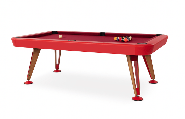 Diagonal RS Barcelona Pool Table  - Games + Recreation - 7 ft - Iroko - Red - HORNE