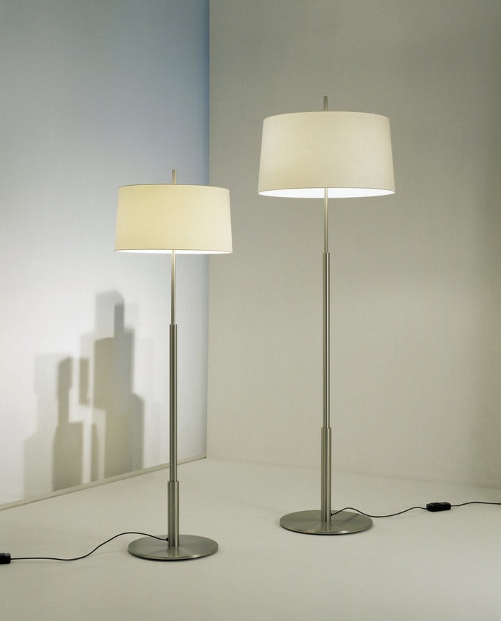 Diana Mayor Floor Lamp - Santa & Cole - Floor Lamps - Satin Nickel - White Linen - HORNE
