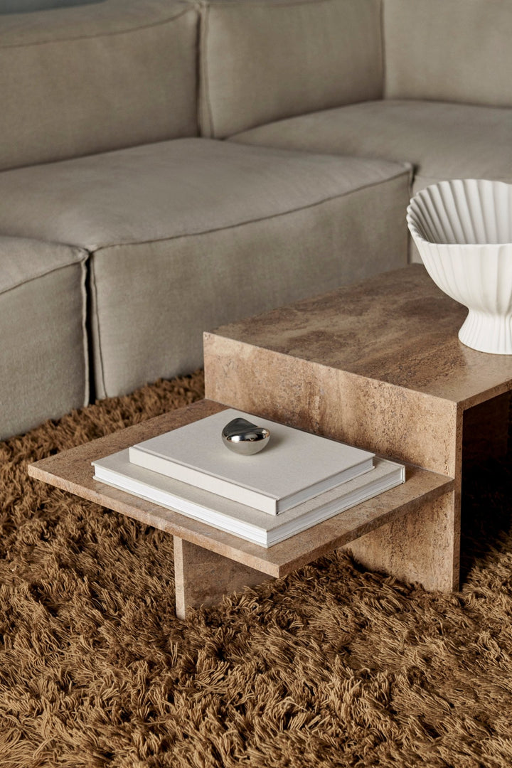 Distinct Coffee Table - Ferm Living - Tables + Desks - Dark Brown Travertine - HORNE
