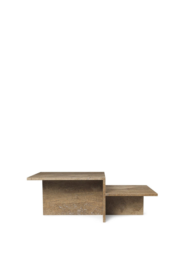 Distinct Coffee Table - Ferm Living - Tables + Desks - Dark Brown Travertine - HORNE