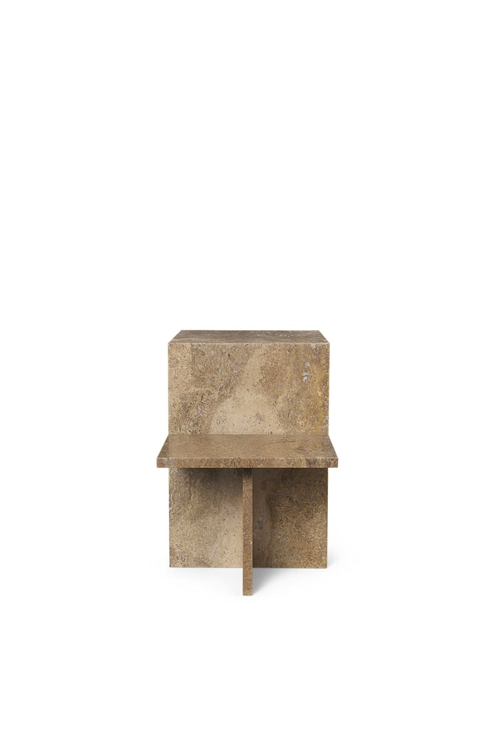 Distinct Side Table - Ferm Living - Tables + Desks - Dark Brown Travertine - HORNE