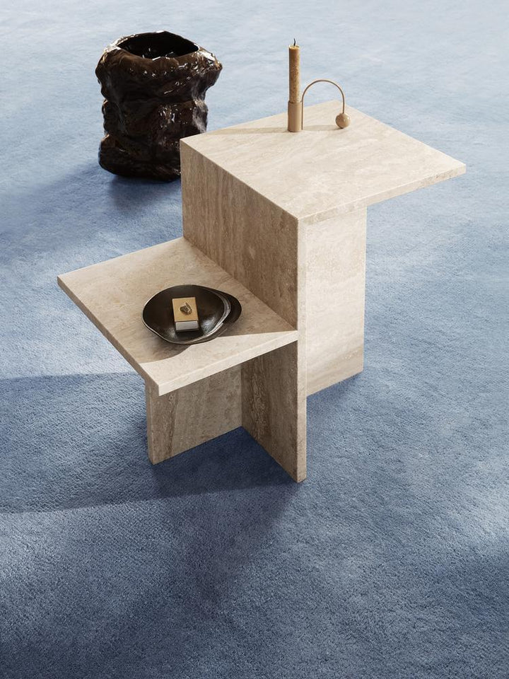 Distinct Side Table - Ferm Living - Tables + Desks - Dark Brown Travertine - HORNE