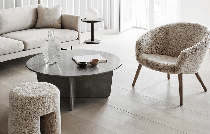 Ditzel Lounge Chair - Lacquered Walnut - Fredericia - Chairs - Moonlight Sheepskin - HORNE