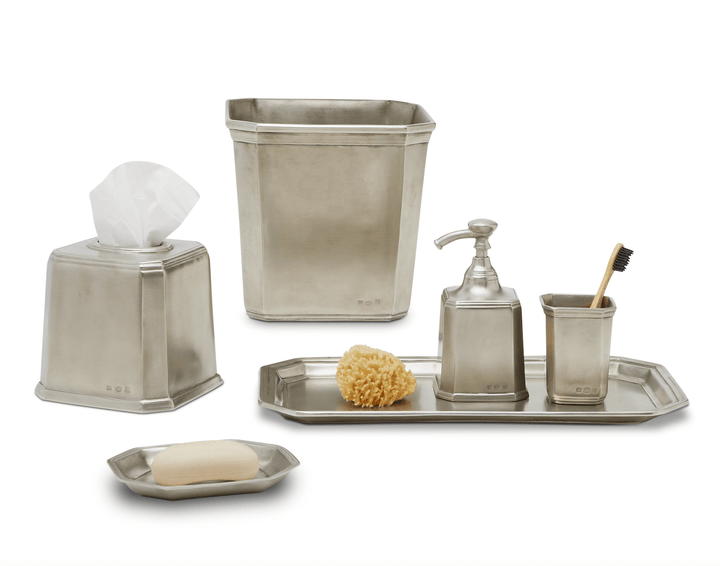 Dolomiti Square Tissue Box Cover - Match Pewter - Bath - HORNE