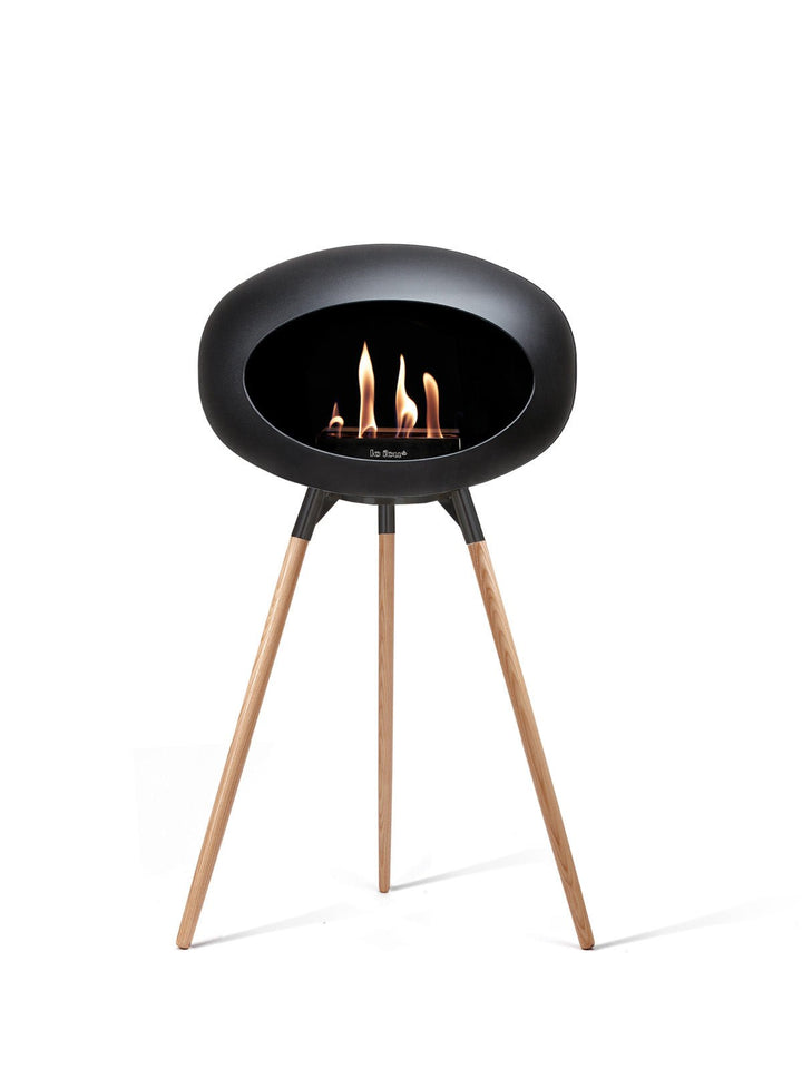 Dome - Ground High - Le Feu - Fire Pits + Grills - Black Dome - Black Bowl - Soap Treated Oak Legs - HORNE