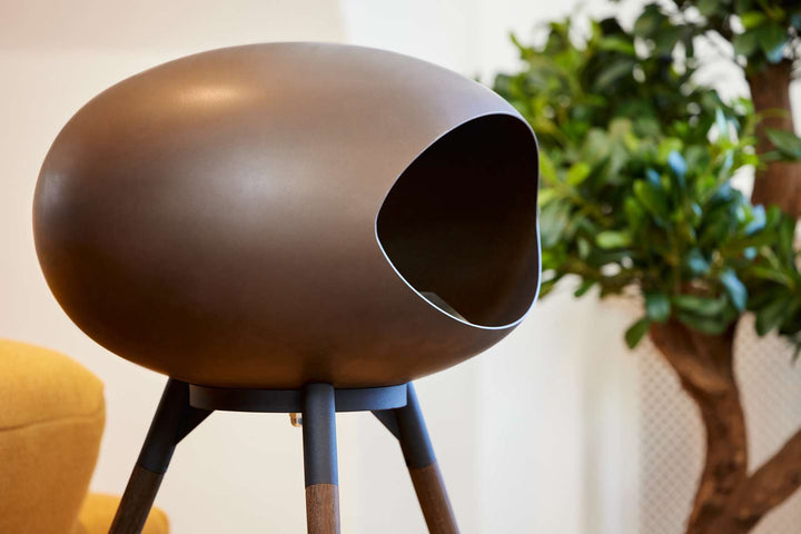 Dome - Ground High - Le Feu - Fire Pits + Grills - Black Dome - Black Bowl - Smoked Oak Legs - HORNE