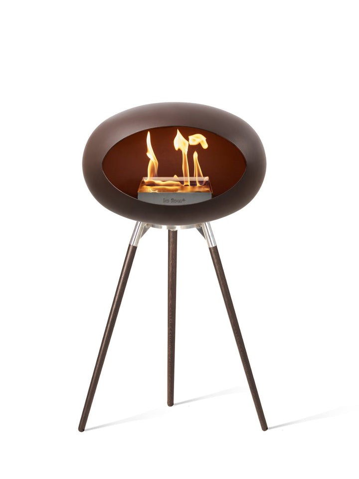 Dome - Ground High - Le Feu - Fire Pits + Grills - Mocca Dome - Polished Steel Bowl - Smoked Oak Legs - HORNE