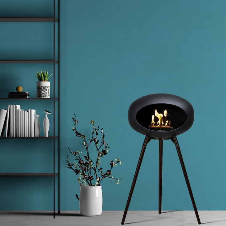 Dome - Ground High - Le Feu - Fire Pits + Grills - Black Dome - Black Bowl - Smoked Oak Legs - HORNE
