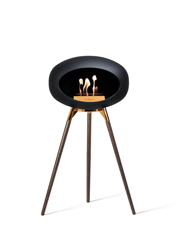Dome - Ground High - Le Feu - Fire Pits + Grills - Black Dome - Rose Gold Bowl - Smoked Oak Legs - HORNE