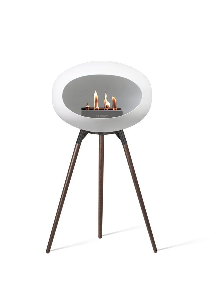 Dome - Ground High - Le Feu - Fire Pits + Grills - White Dome - Black Bowl - Smoked Oak Legs - HORNE