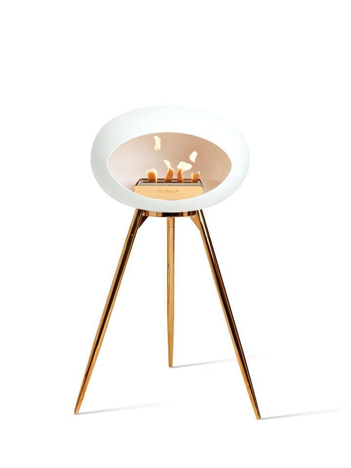Dome - Ground High - Le Feu - Fire Pits + Grills - White Dome - Rose Gold Bowl - Rose Gold Legs - HORNE