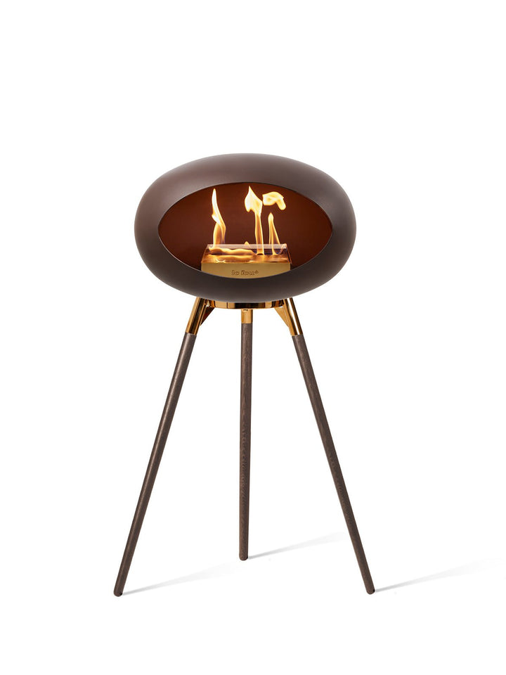 Dome - Ground High - Le Feu - Fire Pits + Grills - Mocca Dome - Rose Gold Bowl - Smoked Oak Legs - HORNE