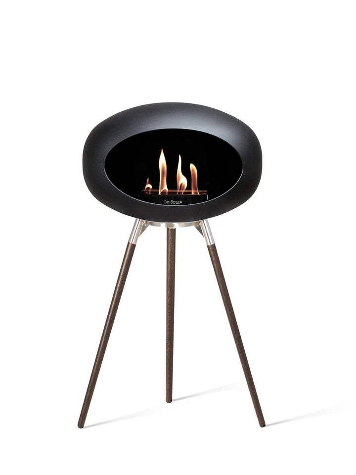 Dome - Ground High - Le Feu - Fire Pits + Grills - Black Dome - Polished Steel Bowl - Smoked Oak Legs - HORNE