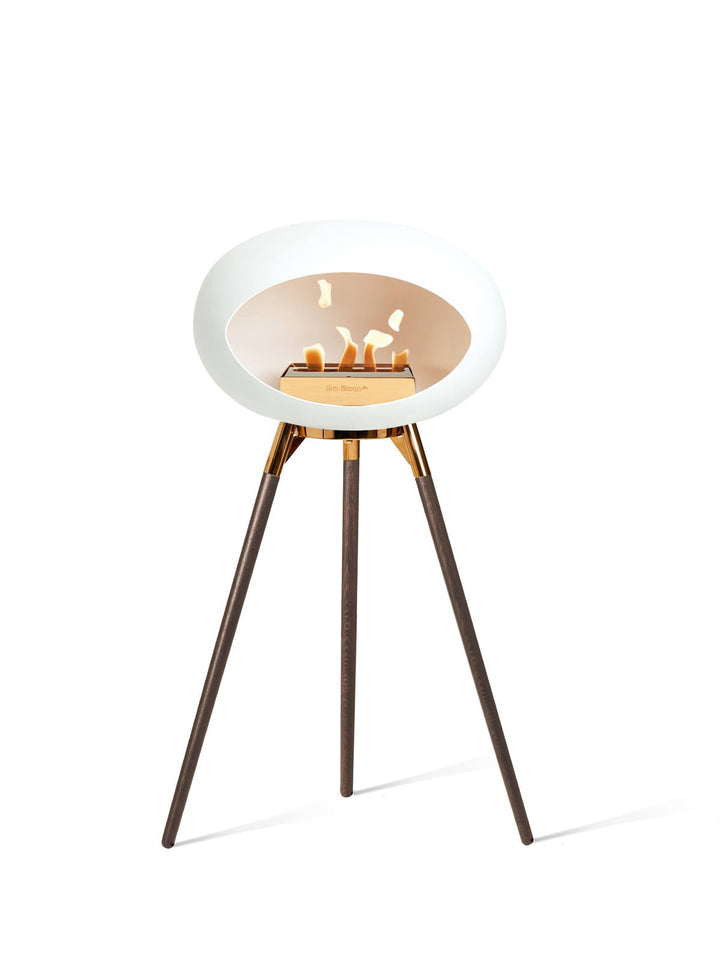 Dome - Ground High - Le Feu - Fire Pits + Grills - White Dome - Rose Gold Bowl - Smoked Oak Legs - HORNE