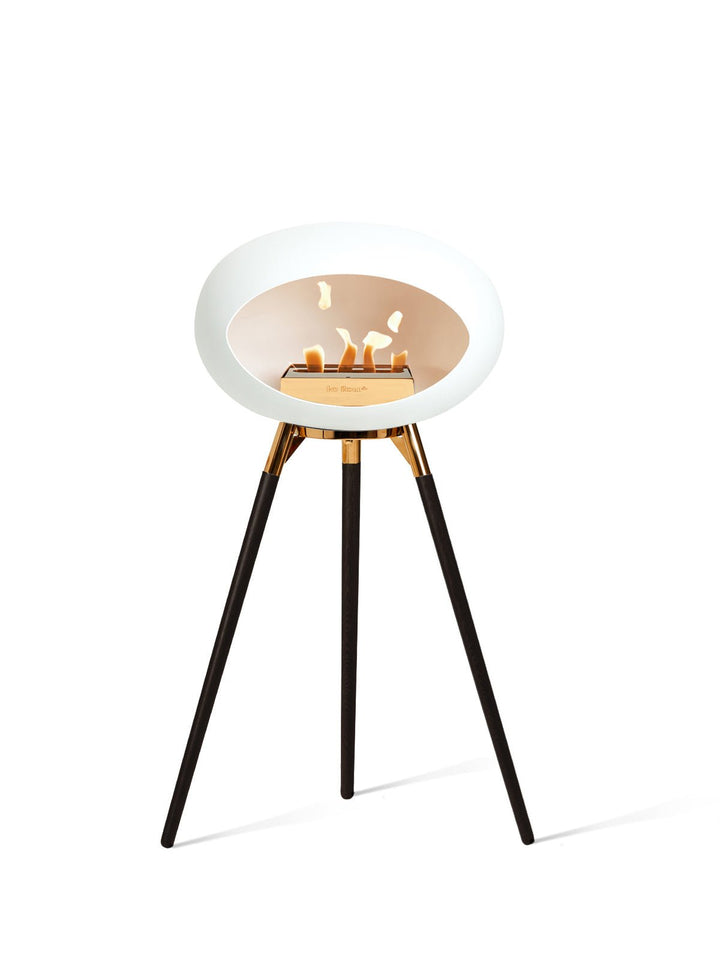 Dome - Ground High - Le Feu - Fire Pits + Grills - White Dome - Rose Gold Bowl - Black Legs - HORNE