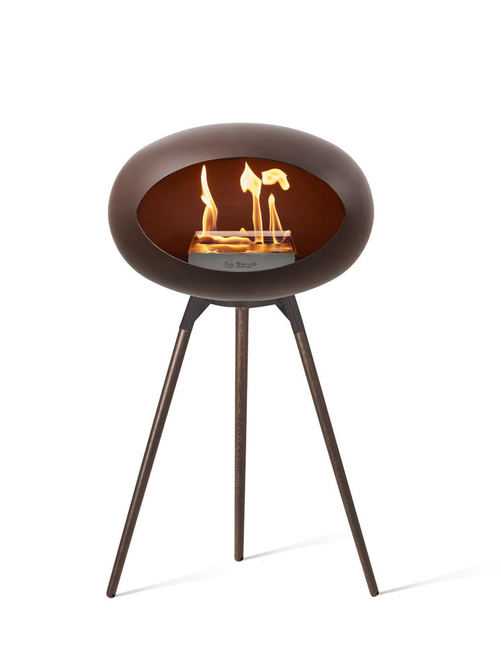 Dome - Ground High - Le Feu - Fire Pits + Grills - Mocca Dome - Black Bowl - Smoked Oak Legs - HORNE