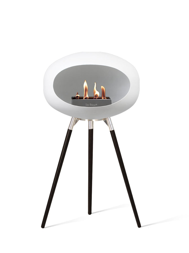 Dome - Ground High - Le Feu - Fire Pits + Grills - White Dome - Polished Steel Bowl - Black Legs - HORNE