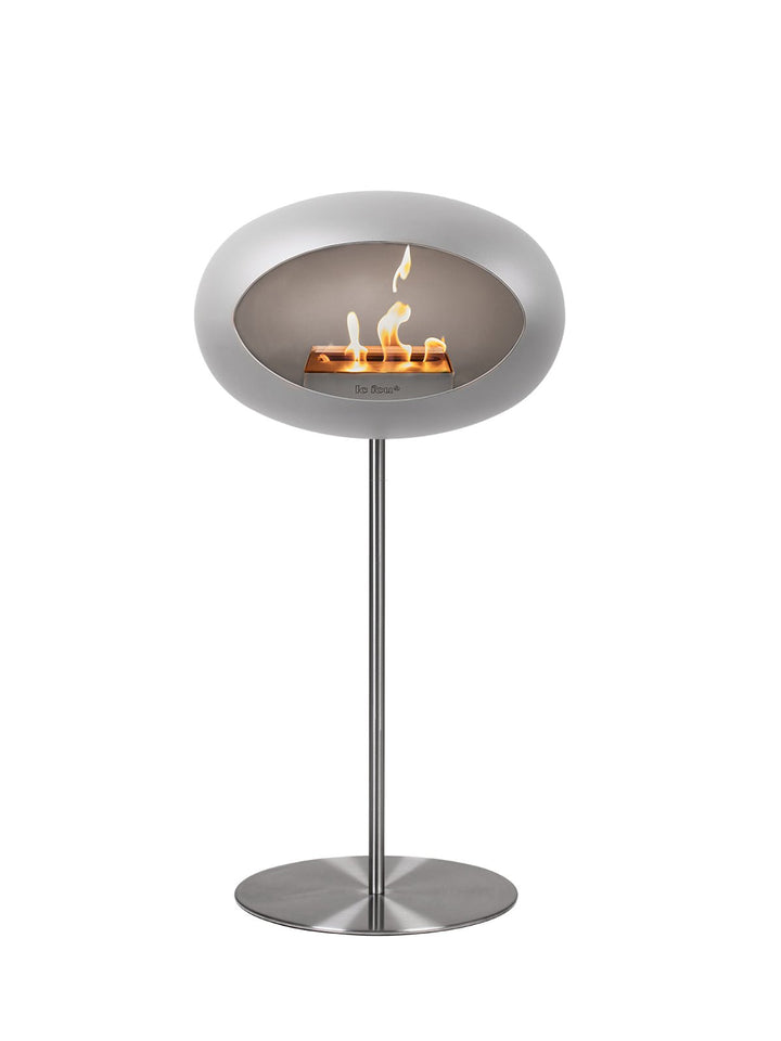 Dome - Steel High - Le Feu - Fire Pits + Grills - Nickel Dome - Polished Steel Pole - Polished Steel Plate - HORNE