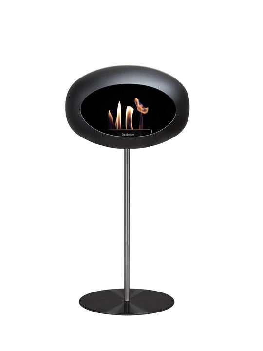 Dome - Steel High - Le Feu - Fire Pits + Grills - Black Dome - Polished Steel Pole - Black Plate - HORNE