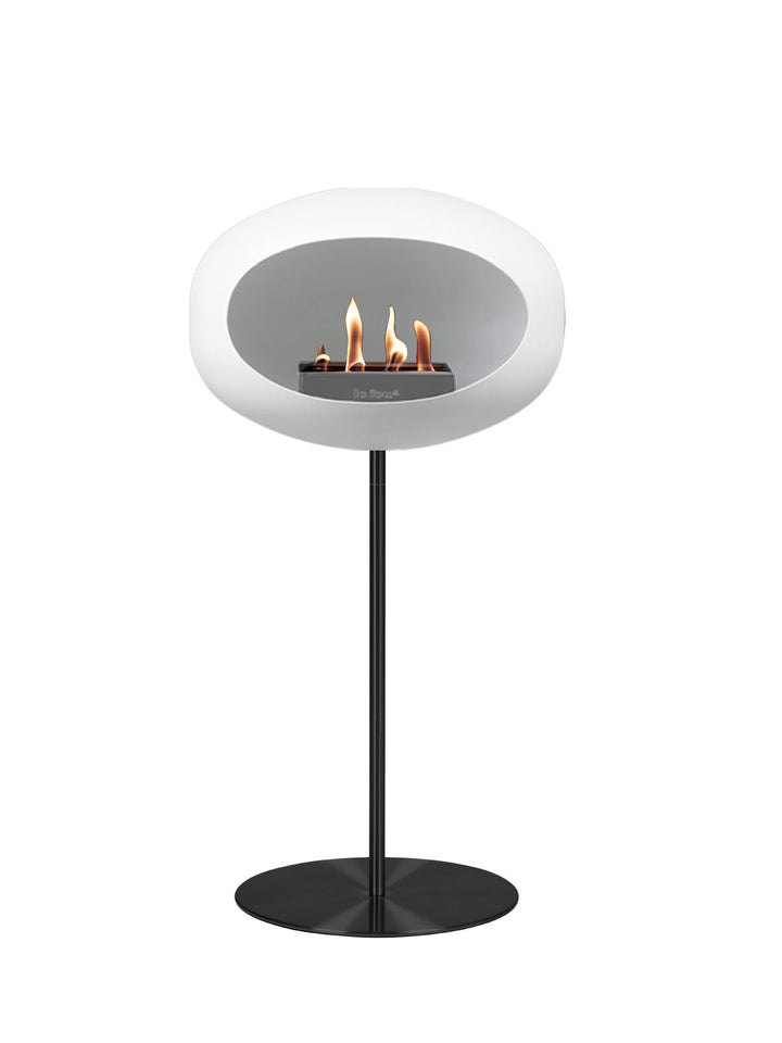 Dome - Steel High - Le Feu - Fire Pits + Grills - White Dome - Black Pole - Black Plate - HORNE