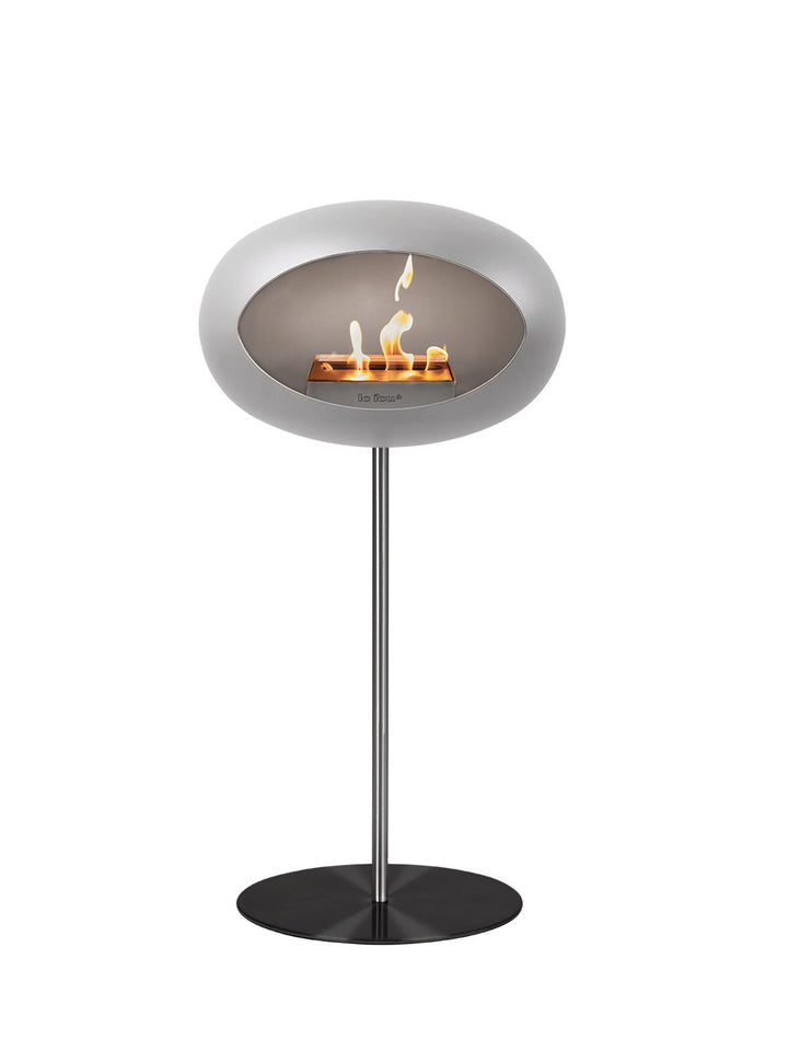 Dome - Steel High - Le Feu - Fire Pits + Grills - Nickel Dome - Polished Steel Pole - Black Plate - HORNE