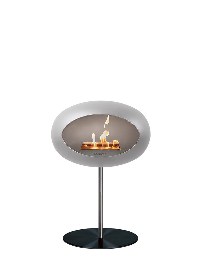 Dome - Steel Low - Le Feu - Fire Pits + Grills - Nickel Dome - Polished Steel Pole - Black Plate - HORNE