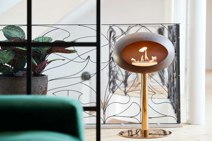 Dome - Steel Low - Le Feu - Fire Pits + Grills - Black Dome - Polished Steel Pole - Polished Steel Plate - HORNE