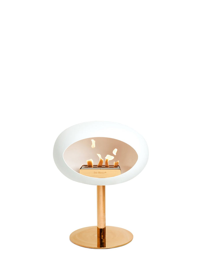 Dome - Steel Low - Le Feu - Fire Pits + Grills - White Dome - Rose Gold Pole - Rose Gold Plate - HORNE