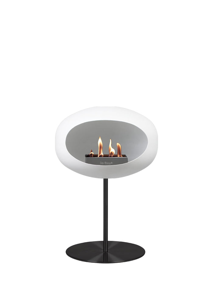 Dome - Steel Low - Le Feu - Fire Pits + Grills - White Dome - Black Pole - Black Plate - HORNE