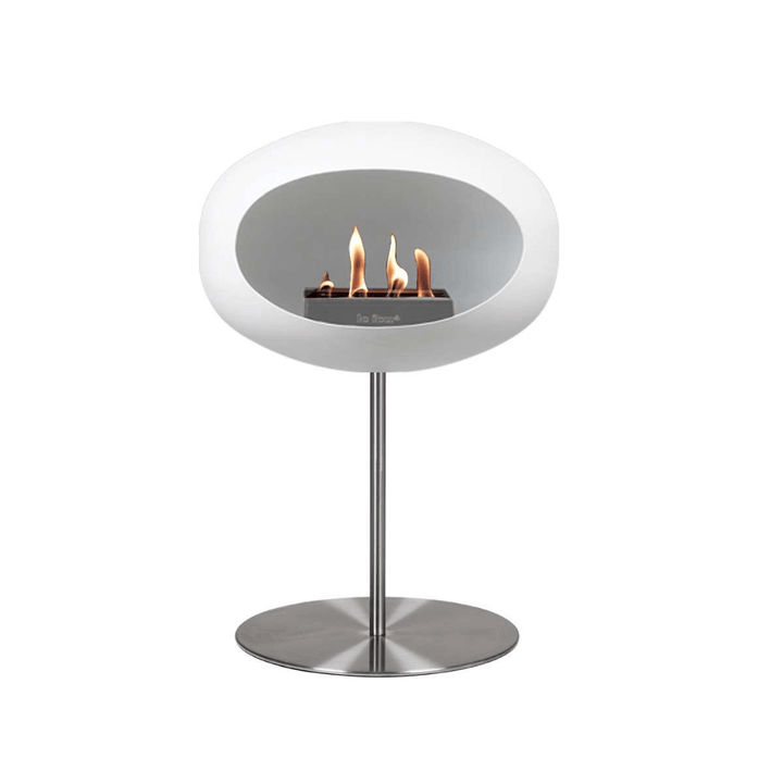 Dome - Steel Low - Le Feu - Fire Pits + Grills - White Dome - Polished Steel Pole - Polished Steel Plate - HORNE