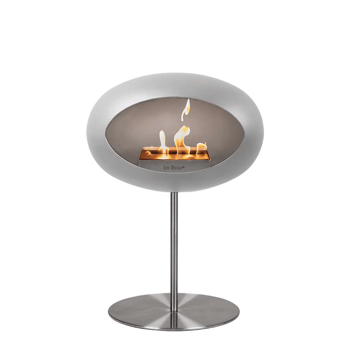 Dome - Steel Low - Le Feu - Fire Pits + Grills - Nickel Dome - Polished Steel Pole - Polished Steel Plate - HORNE