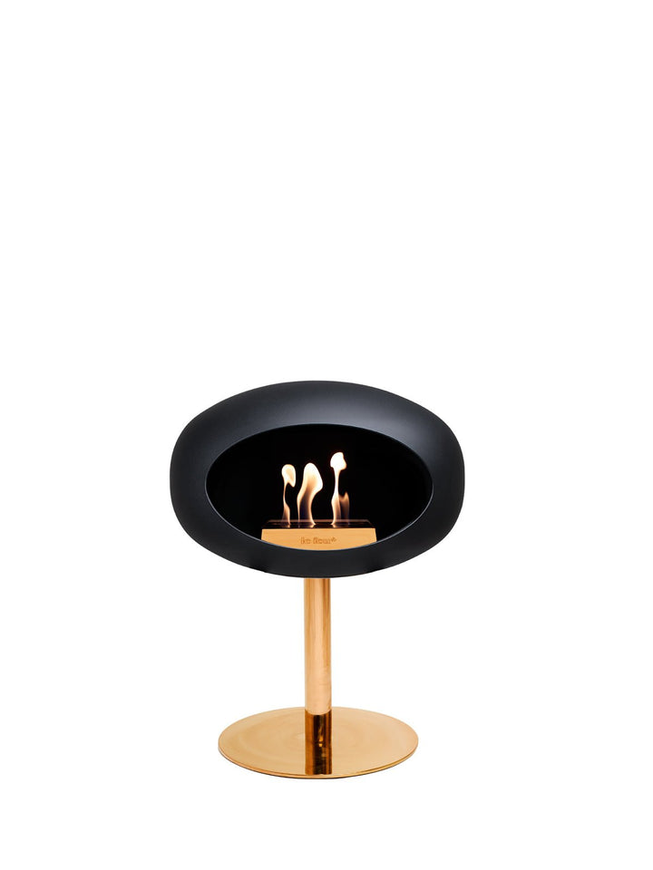 Dome - Steel Low - Le Feu - Fire Pits + Grills - Black Dome - Rose Gold Pole - Rose Gold Plate - HORNE