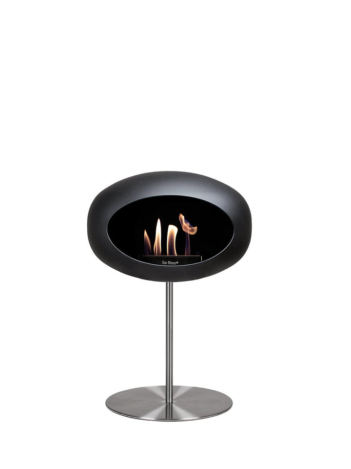 Dome - Steel Low - Le Feu - Fire Pits + Grills - Black Dome - Polished Steel Pole - Polished Steel Plate - HORNE