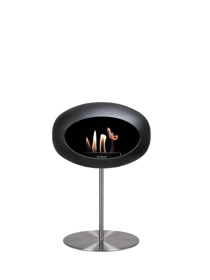 Dome - Steel Low - Le Feu - Fire Pits + Grills - Black Dome - Polished Steel Pole - Polished Steel Plate - HORNE