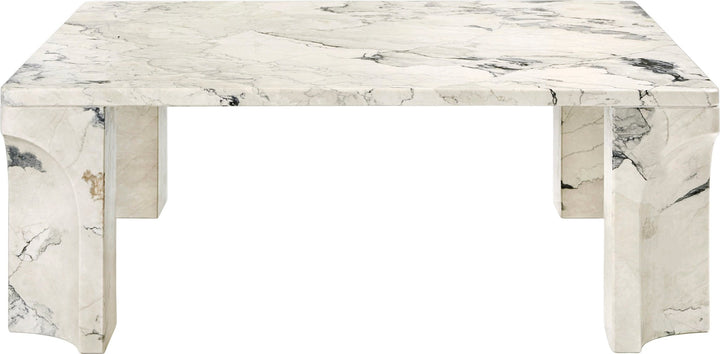 Doric Coffee Table - Gubi - Tables - Square - Neutral White Travertine - HORNE