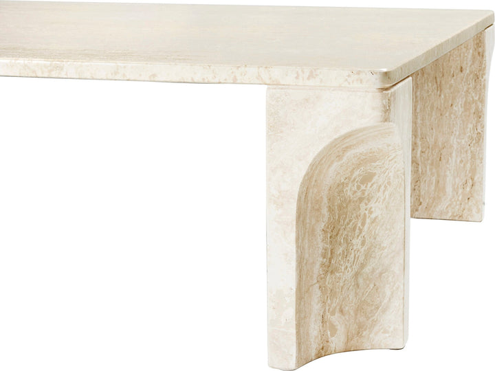 Doric Coffee Table - Gubi - Tables - Rectangular - Neutral White Travertine - HORNE