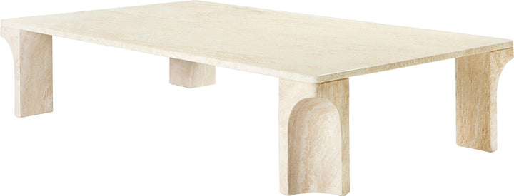 Doric Coffee Table - Gubi - Tables - Rectangular - Neutral White Travertine - HORNE