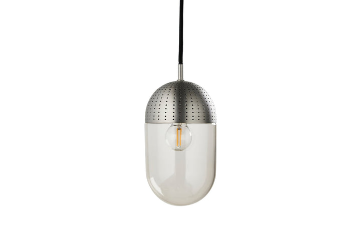 Dot Pendant - Woud - Pendants - Large - Satin Plated + Smoked Glass Shade - HORNE