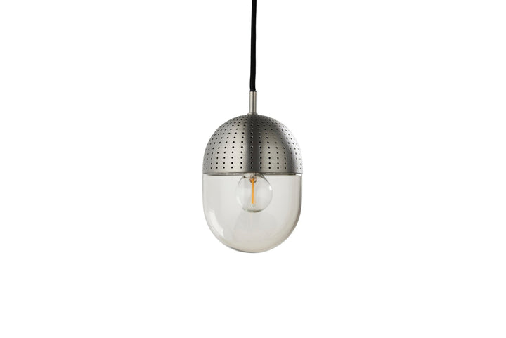 Dot Pendant - Woud - Pendants - Medium - Satin Plated + Smoked Glass Shade - HORNE