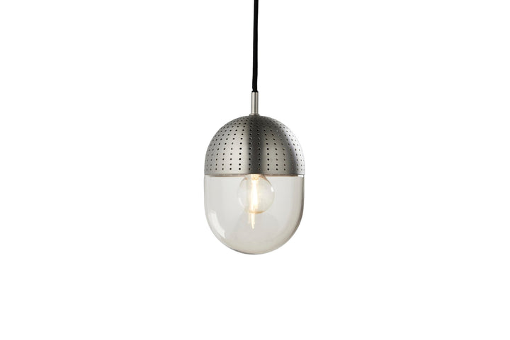 Dot Pendant - Woud - Pendants - Medium - Satin Plated + Smoked Glass Shade - HORNE