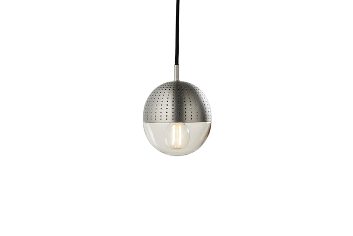 Dot Pendant - Woud - Pendants - Small - Satin Plated + Smoked Glass Shade - HORNE