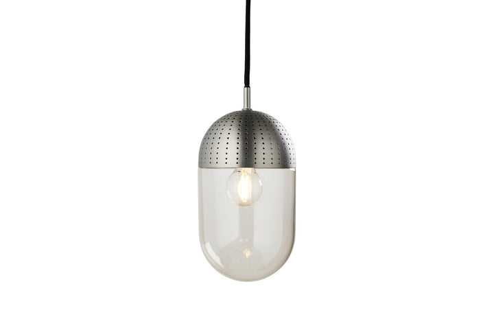 Dot Pendant - Woud - Pendants - Large - Satin Plated + Smoked Glass Shade - HORNE