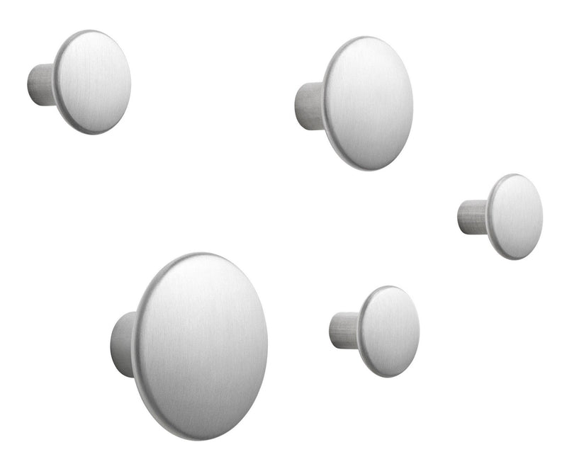 Dots Metal Hooks - Set Of 5 - Muuto - Storage + Organization - Aluminum - HORNE