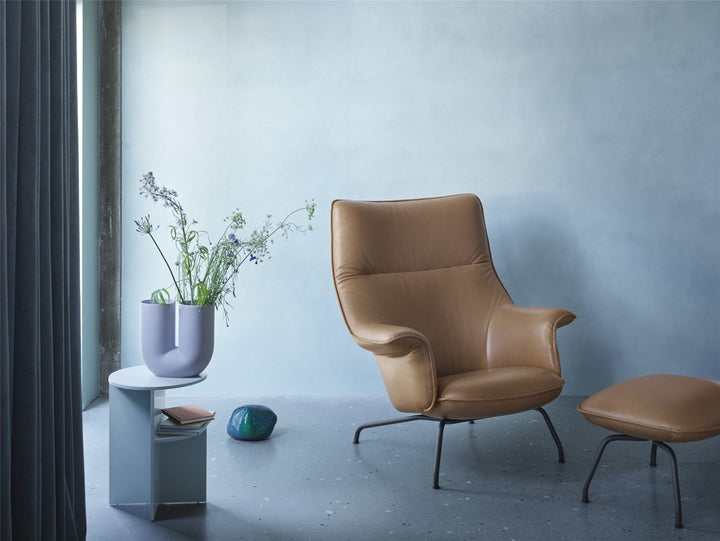 Doze Ottoman - Muuto - Stools + Benches + Ottomans - Refine Leather Cognac/Anthracite Black - HORNE