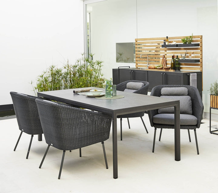 Drop Kitchen - Cane Line - Outdoor Furniture - Fossil Ceramic Without Sink - Add Teak Kitchen Wall - HORNE