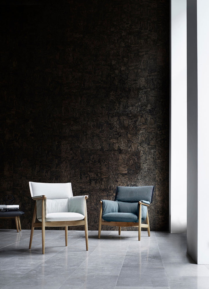 E015 Embrace Lounge Chair - Carl Hansen & Son - Chairs - Oiled Walnut/Mood 3103 Fabric - HORNE