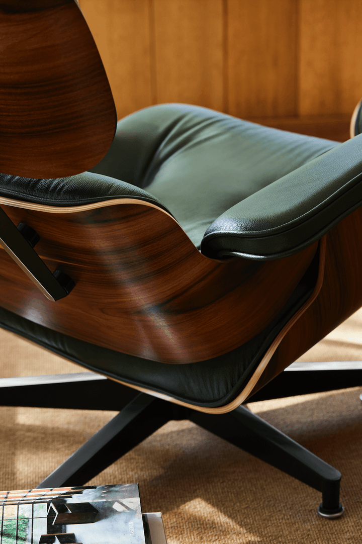 Eames® Lounge Chair and Ottoman - Leather - Herman Miller® - Chairs - Tall - Ebony Ash - Prone Lotus - HORNE