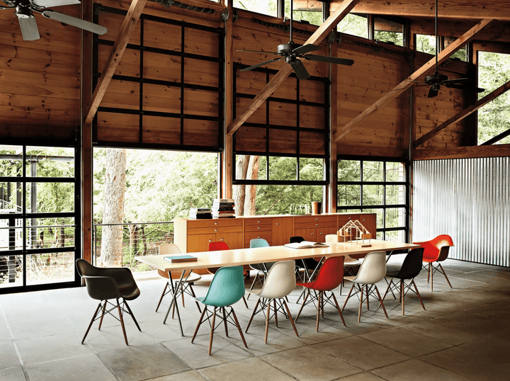 Eames® Molded Fiberglass Armchair – Wire Base - Herman Miller® - Chairs - White - Parchment - Standard Glide - HORNE